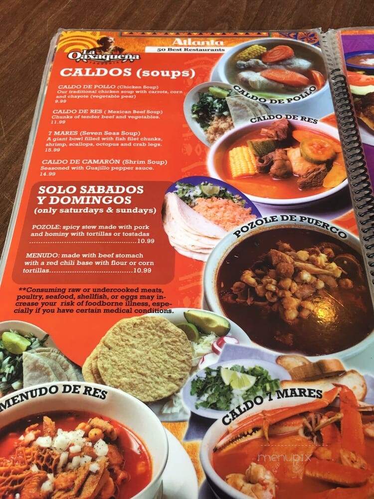 La Oaxaquena Taqueria - Jonesboro, GA menu_pic