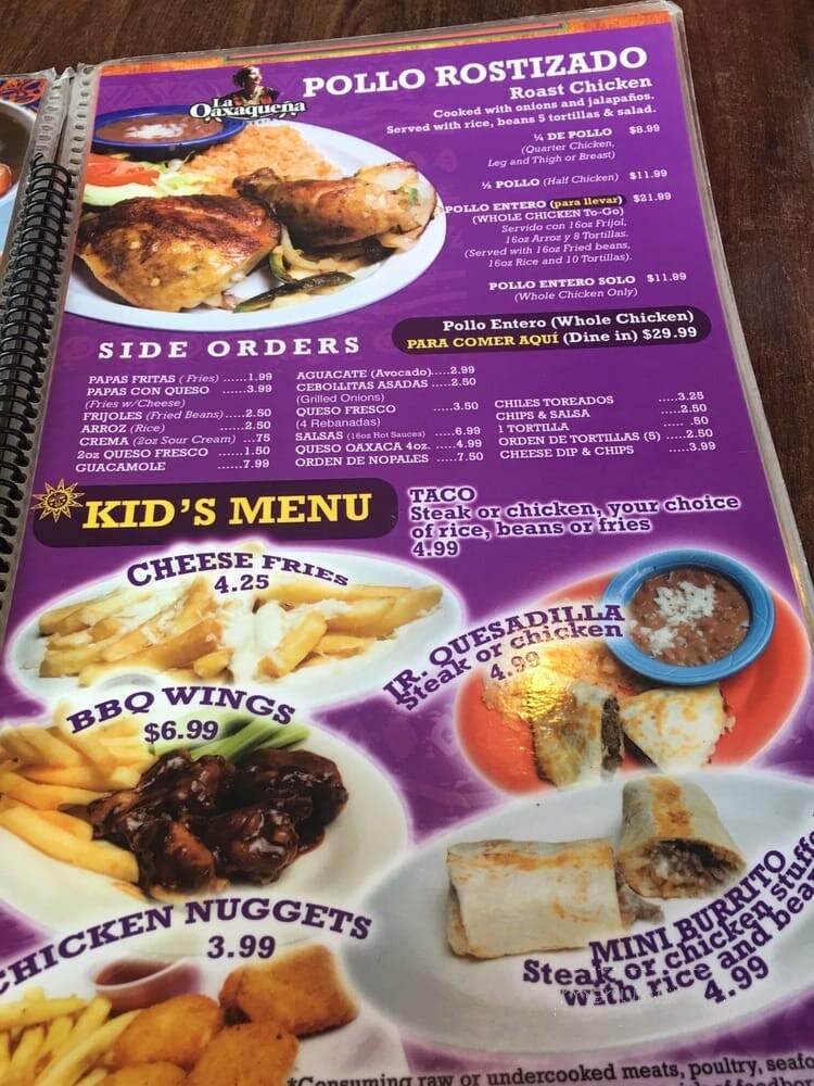 La Oaxaquena Taqueria - Jonesboro, GA menu_pic
