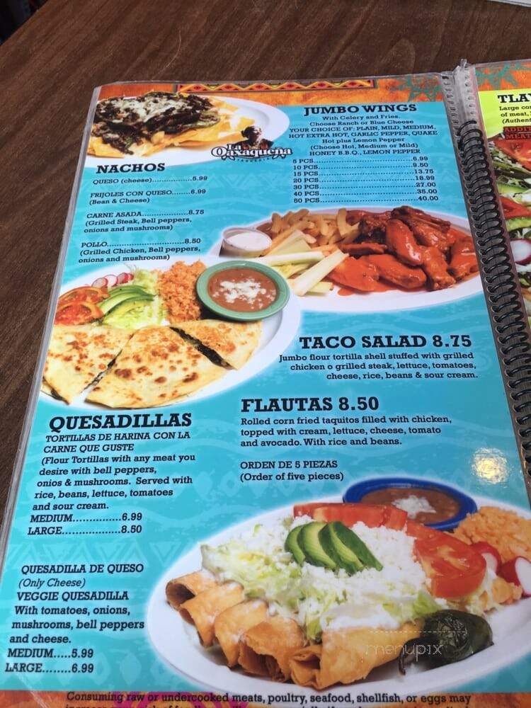 La Oaxaquena Taqueria - Jonesboro, GA menu_pic