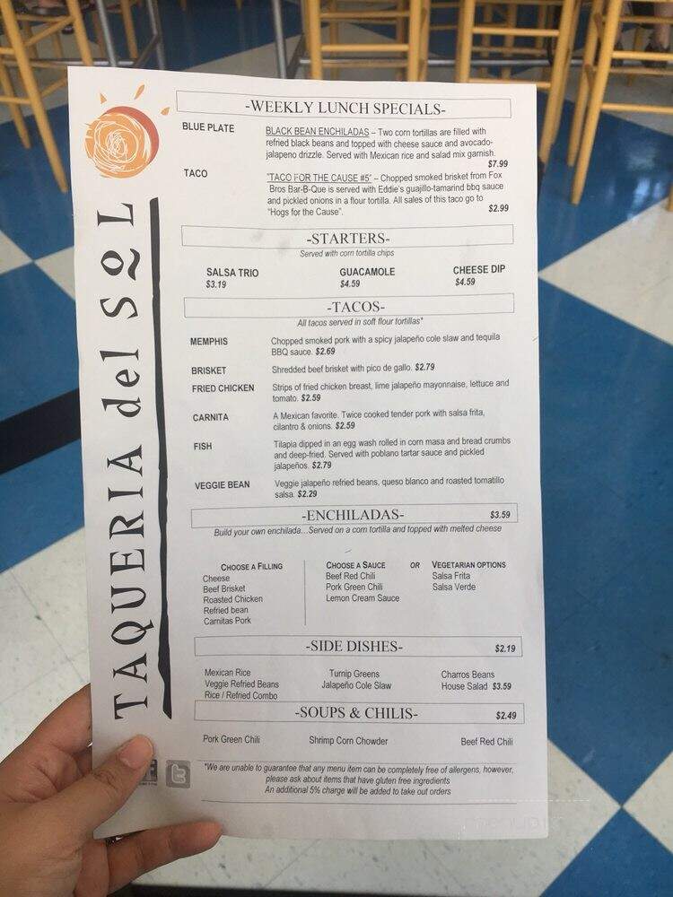 Taqueria Del Sol Decatur - Decatur, GA menu_pic