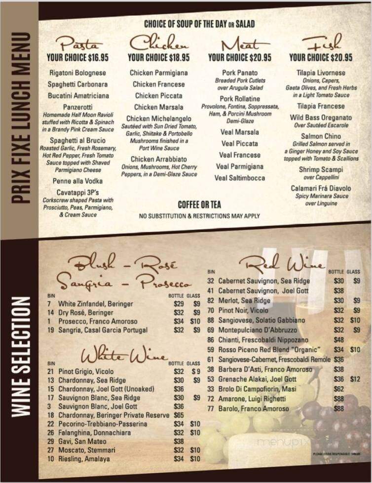 Michelangelo Restaurant - Boonton, NJ menu_pic