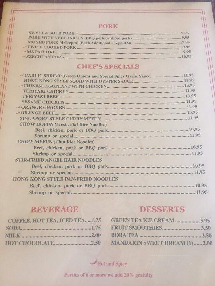 Mandarin Restaurant - Albuquerque, NM menu_pic