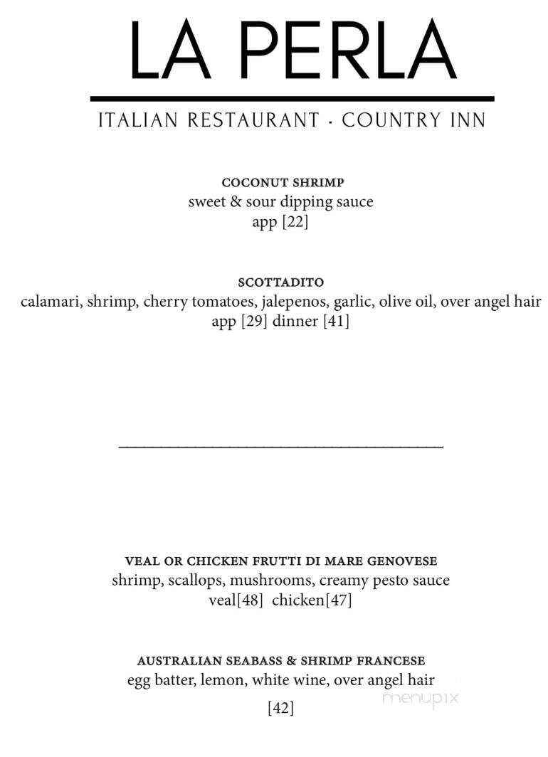 La Perla At Gregory House - Averill Park, NY menu_pic