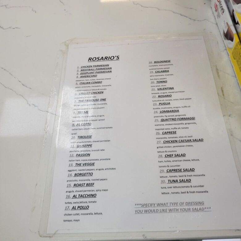 Rosario's Deli - Astoria, NY menu_pic