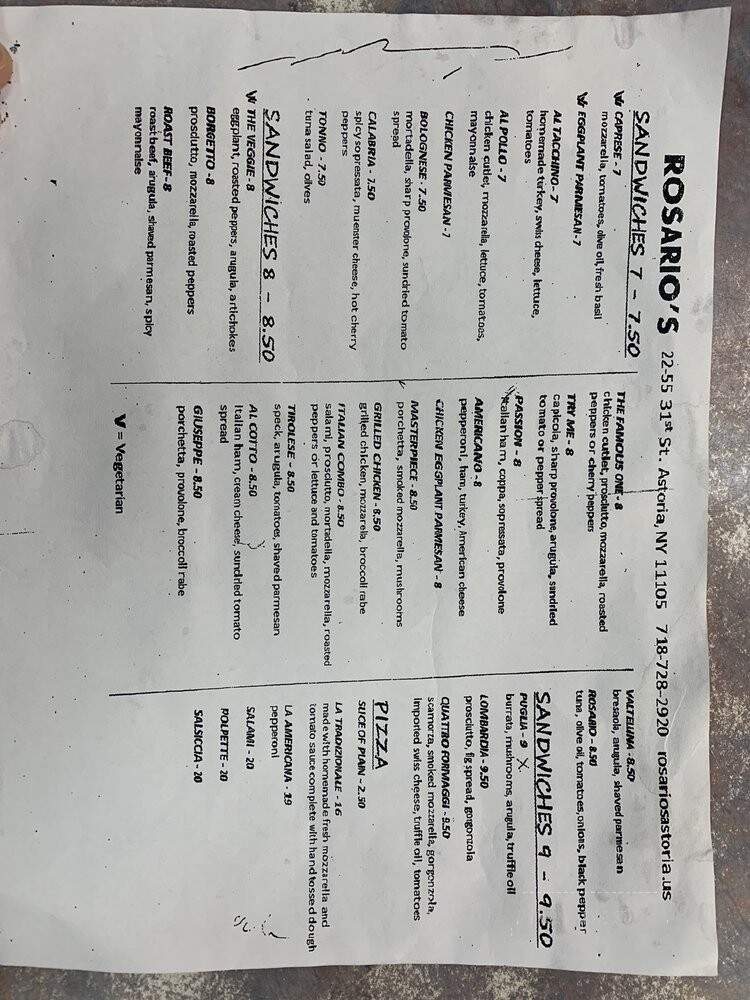Rosario's Deli - Astoria, NY menu_pic
