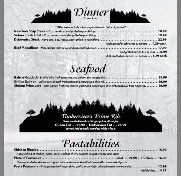 Timberview Lodge - Turin, NY menu_pic