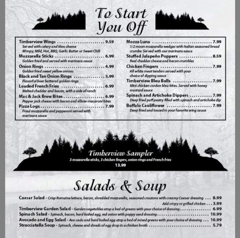 Timberview Lodge - Turin, NY menu_pic