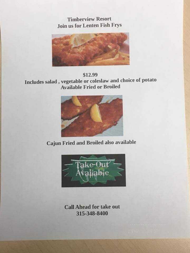 Timberview Lodge - Turin, NY menu_pic