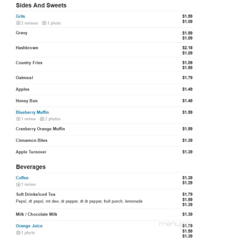 Biscuitville - Lexington, NC menu_pic