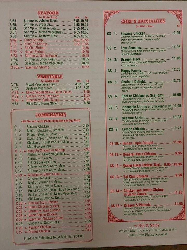 China One - Winston Salem, NC menu_pic