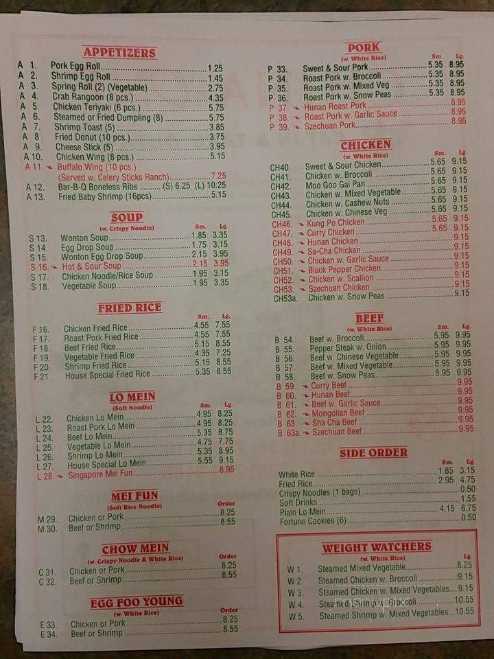 China One - Winston Salem, NC menu_pic