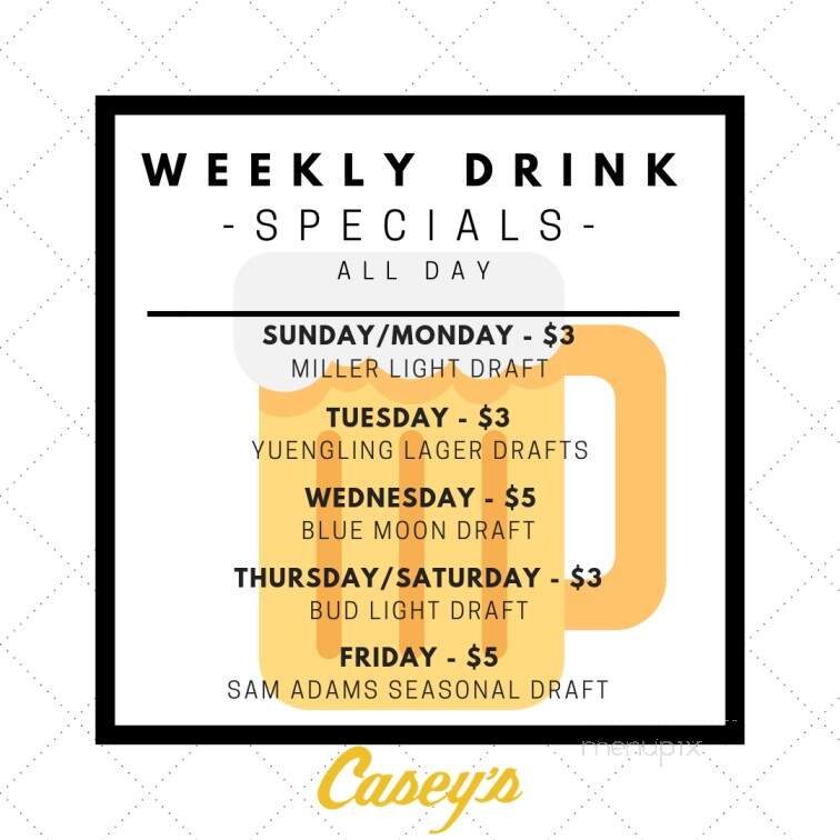 Casey's Ale House - Berwyn, PA menu_pic