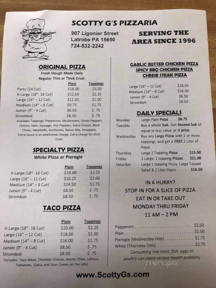 Scotty G's Pizzeria - Latrobe, PA
