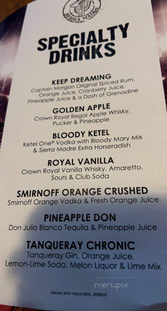Sierra Madre Saloon - Camp Hill, PA menu_pic