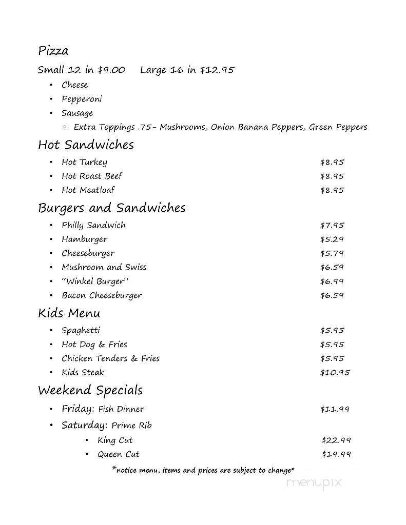 Vowinckel Hotel - Vowinckel, PA menu_pic