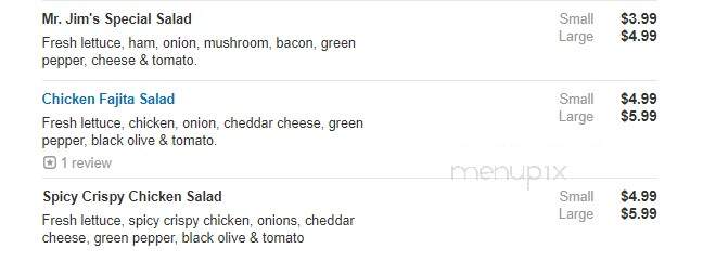 Mr Jim's Pizza - Granbury, TX menu_pic