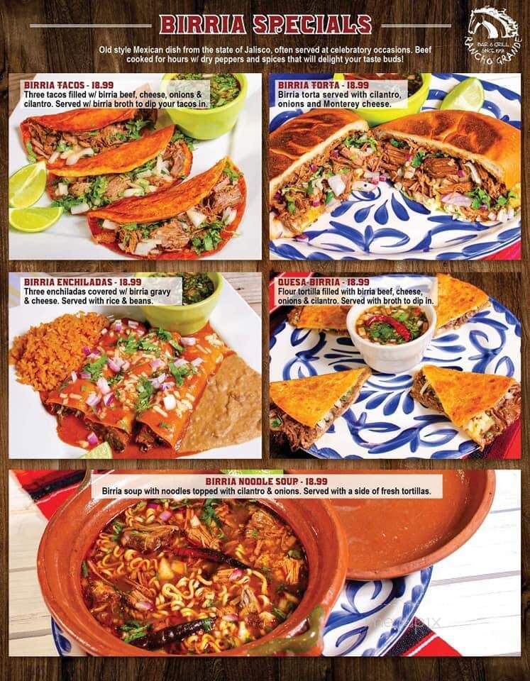 Rancho Grande Mexican Restaurant - Tomball, TX menu_pic