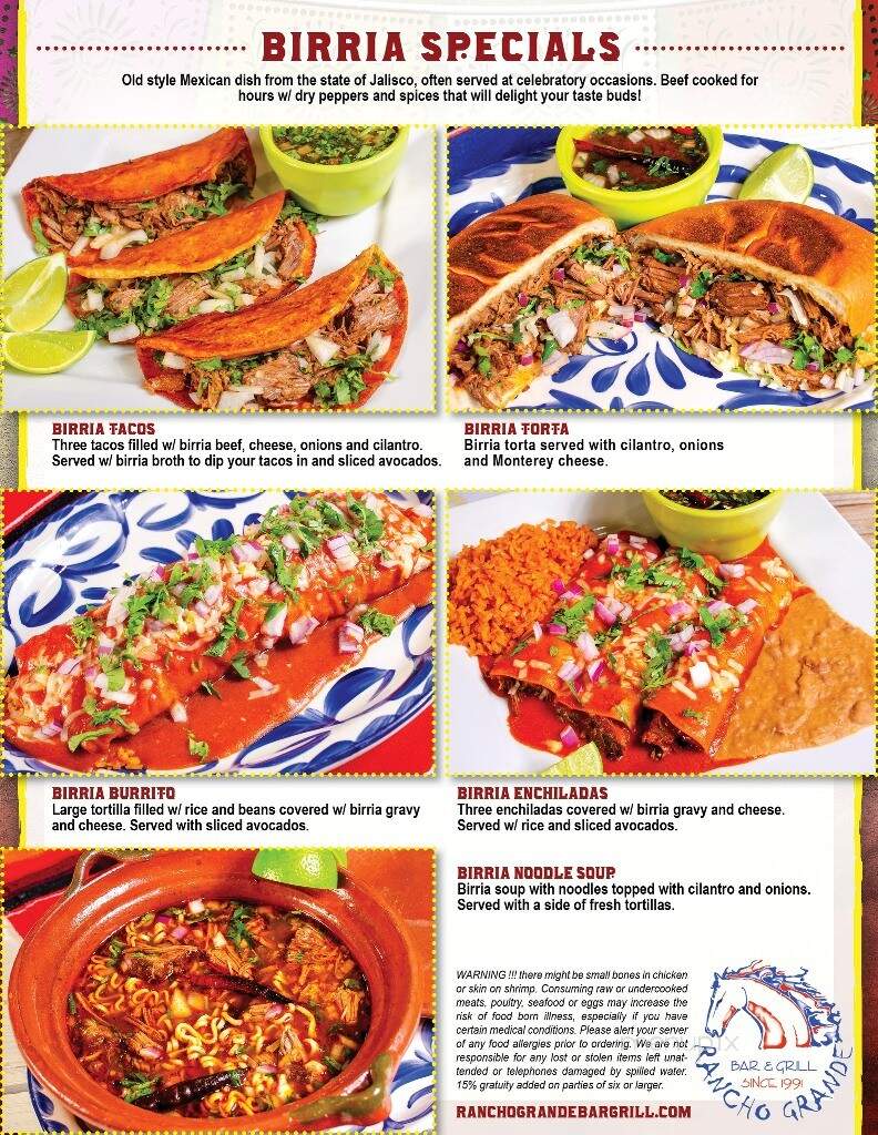 Rancho Grande Mexican Restaurant - Tomball, TX menu_pic
