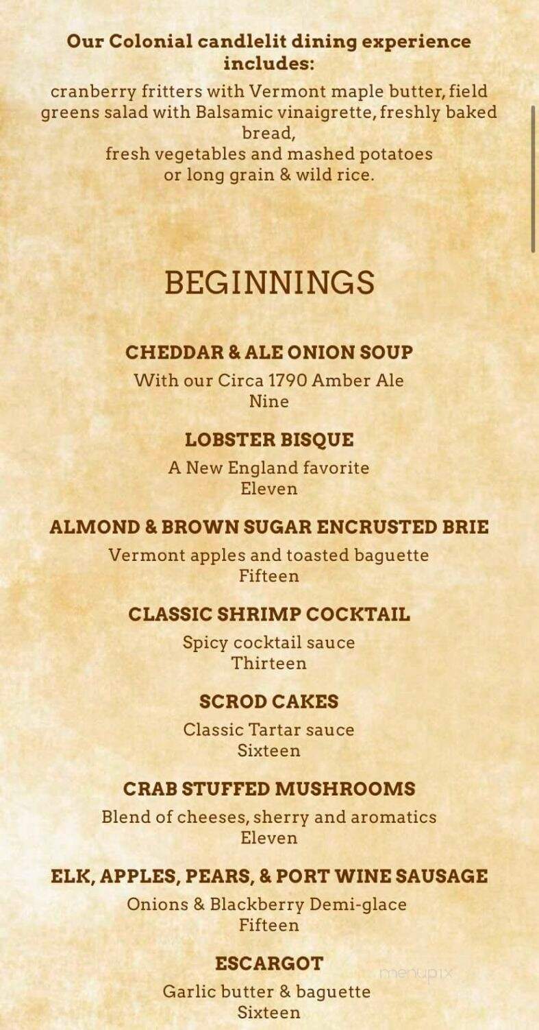 Ye Olde Tavern - Manchester Center, VT menu_pic