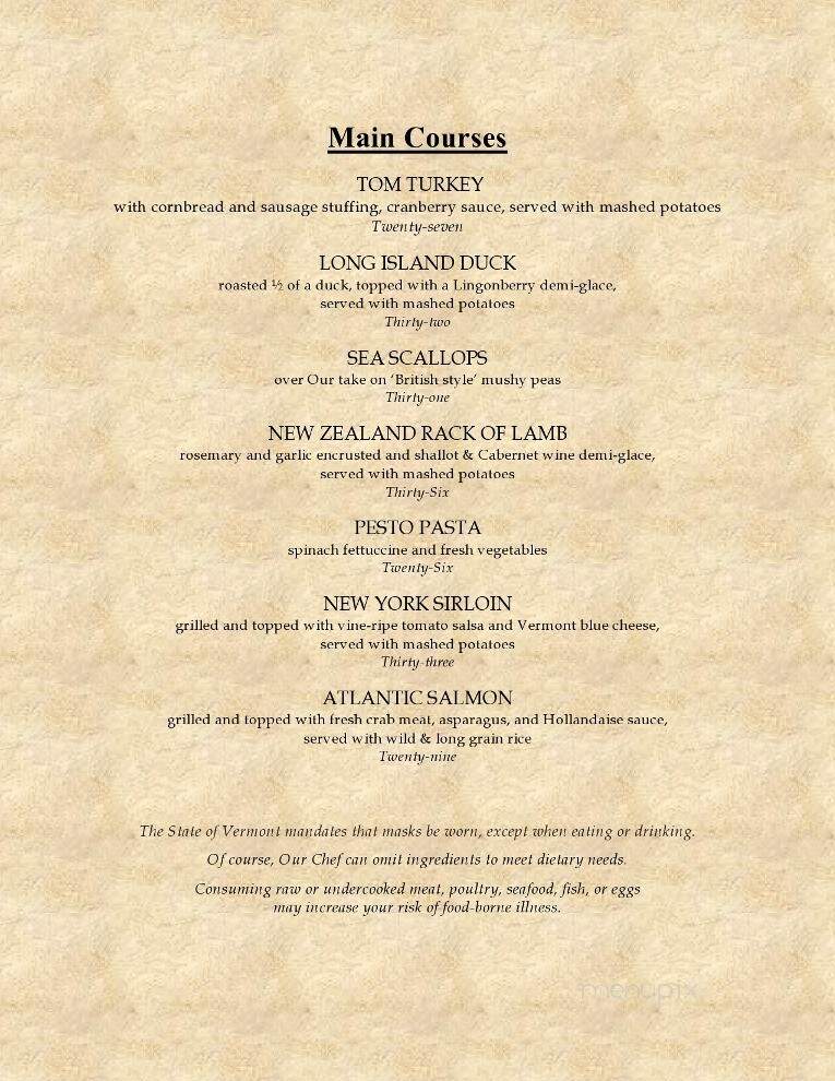 Ye Olde Tavern - Manchester Center, VT menu_pic