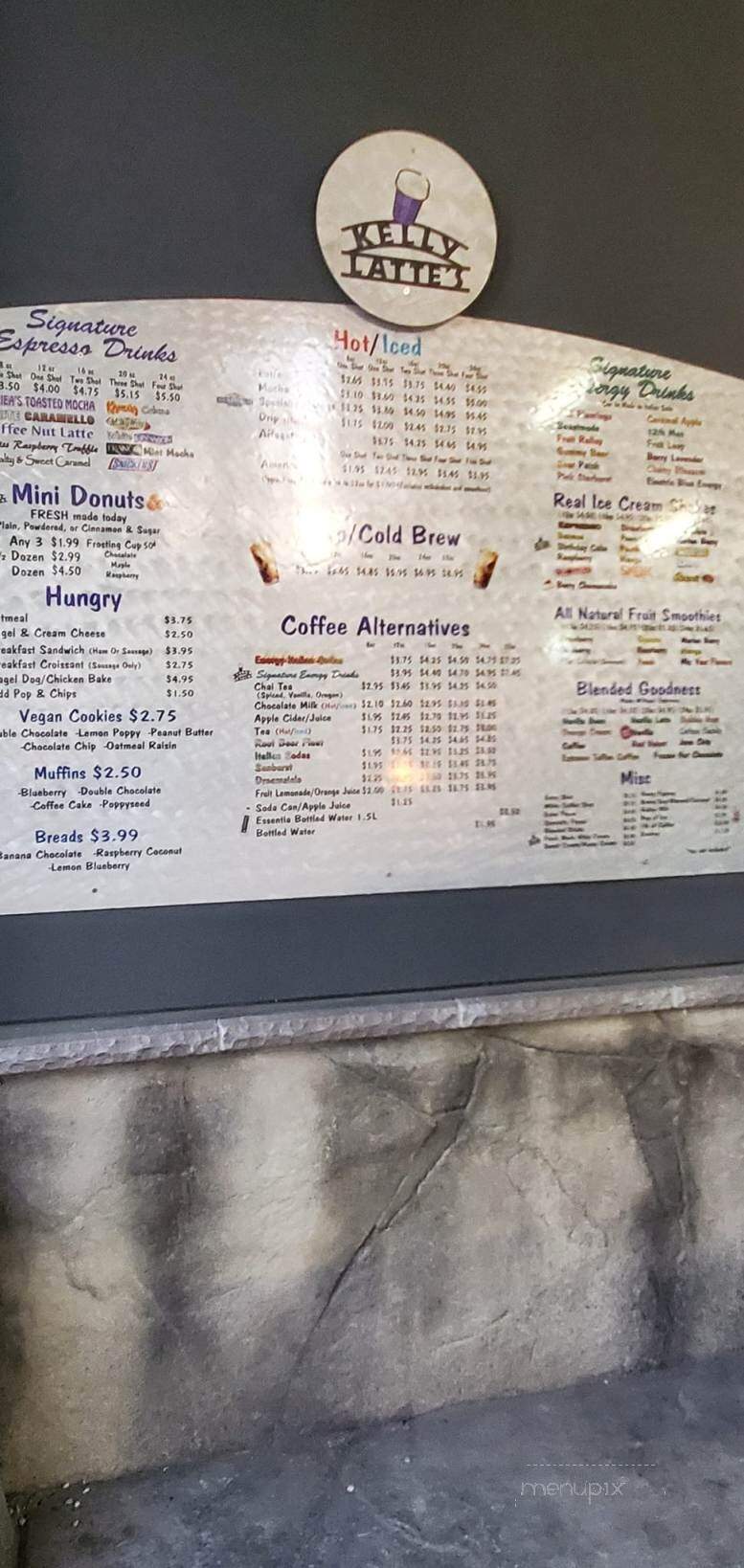 Kelly Latte's - Auburn, WA menu_pic