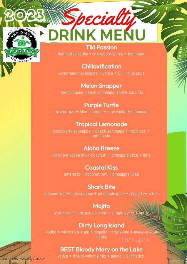 Dirty Turtle At O'Dells Bay - New Lisbon, WI menu_pic