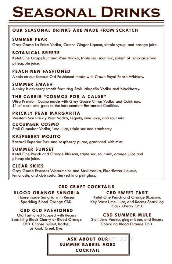 Palmer's Steakhouse - Hartland, WI menu_pic