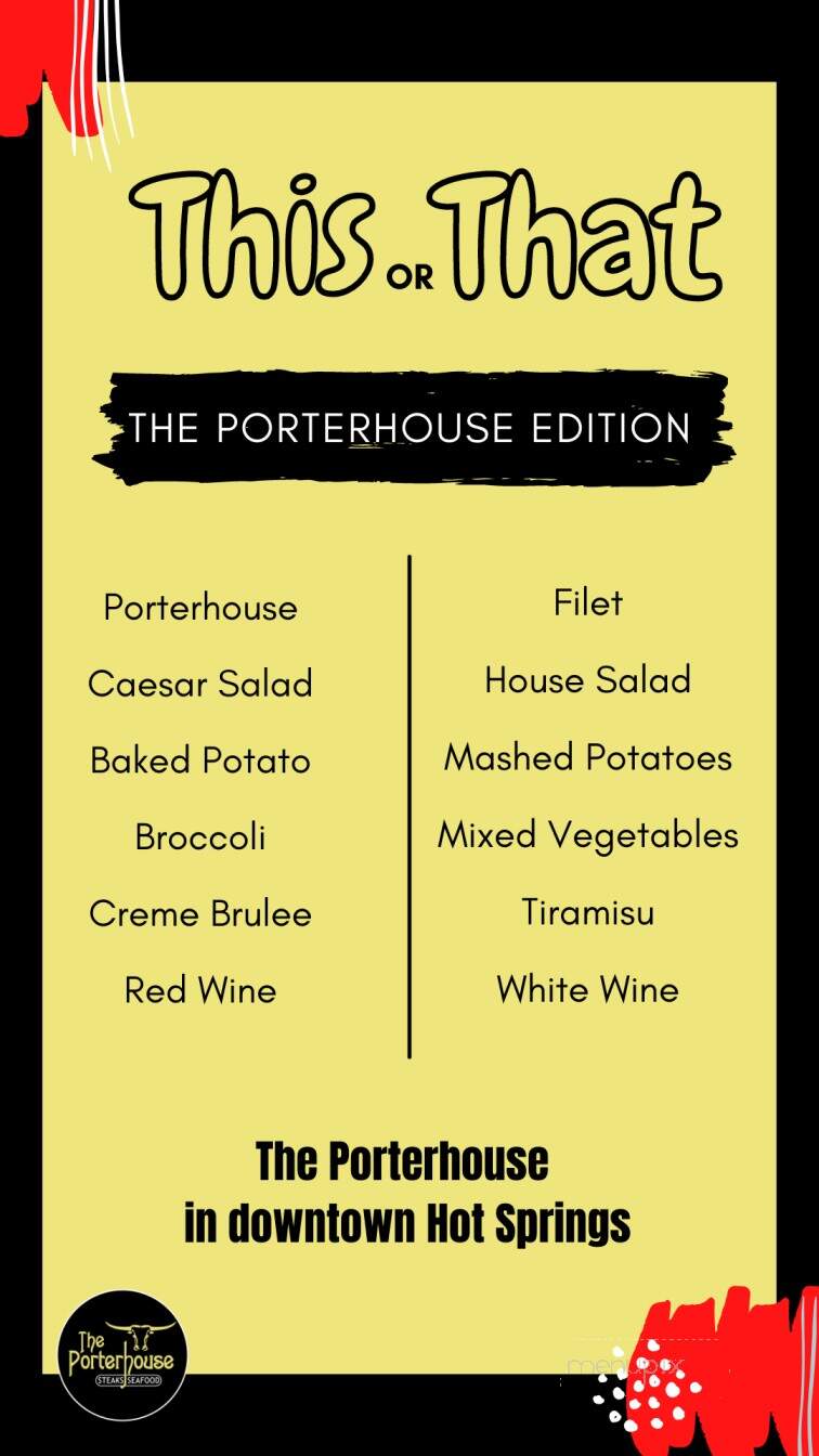 Porter House - Hot Springs, AR menu_pic