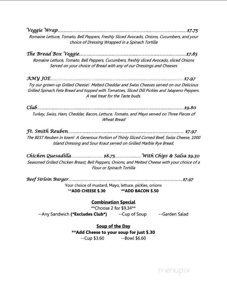 Bread Box - Fort Smith, AR menu_pic