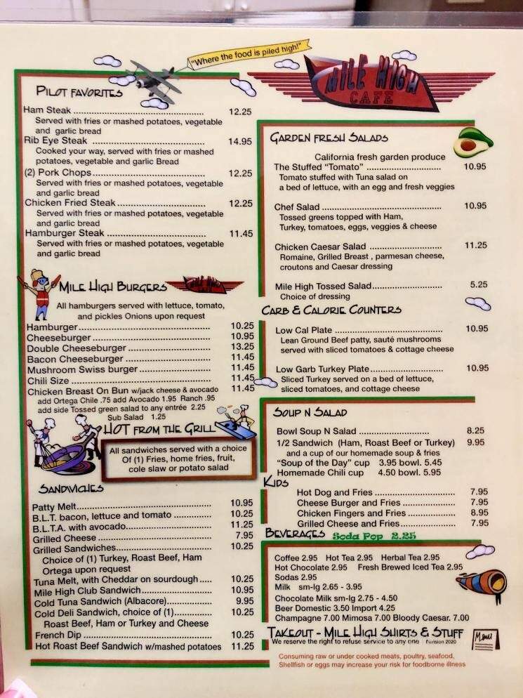Mile High Cafe - Hesperia, CA menu_pic