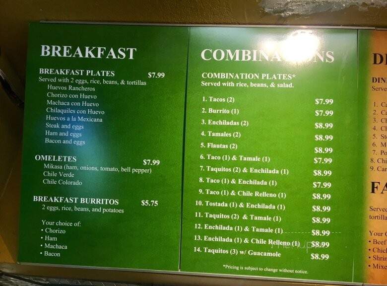 Mikasa Restaurant - Walnut, CA menu_pic