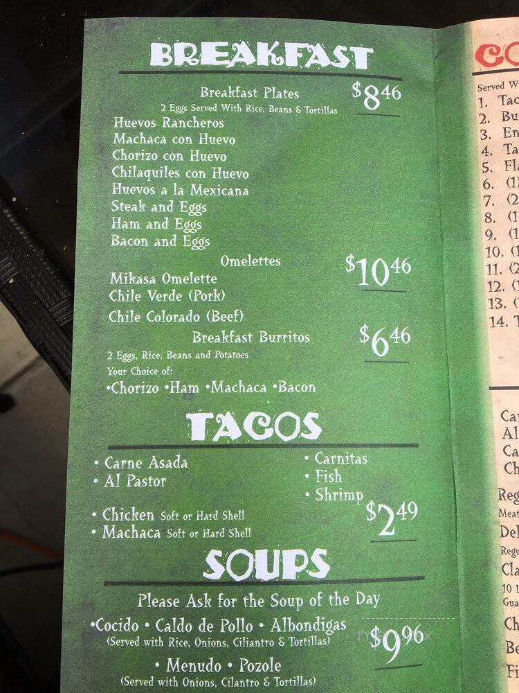 Mikasa Restaurant - Walnut, CA menu_pic