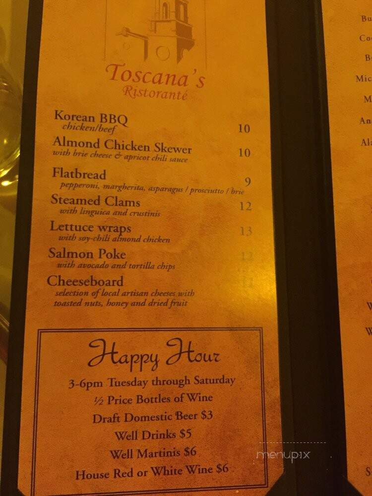 Toscana's Ristorante - Turlock, CA menu_pic