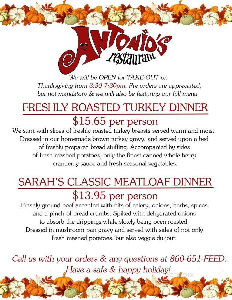 Antonio's Restaurant - Simsbury, CT menu_pic