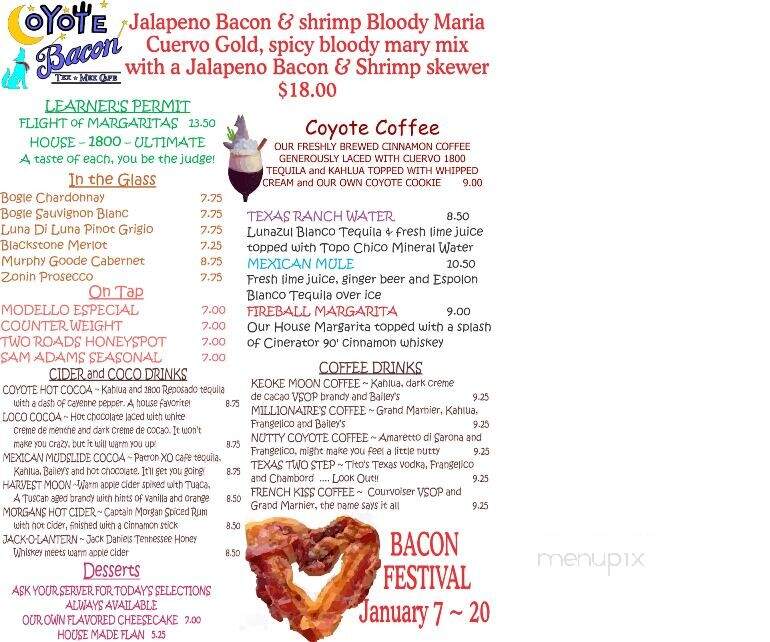 Coyote Blue Tex Mex Cafe - Middletown, CT menu_pic