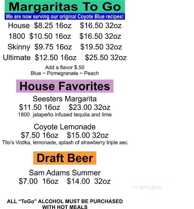 Coyote Blue Tex Mex Cafe - Middletown, CT menu_pic
