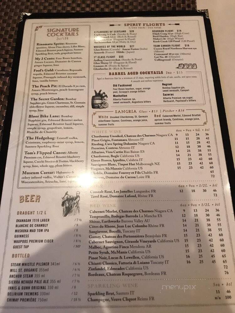 Museum Tavern - Toronto, ON menu_pic
