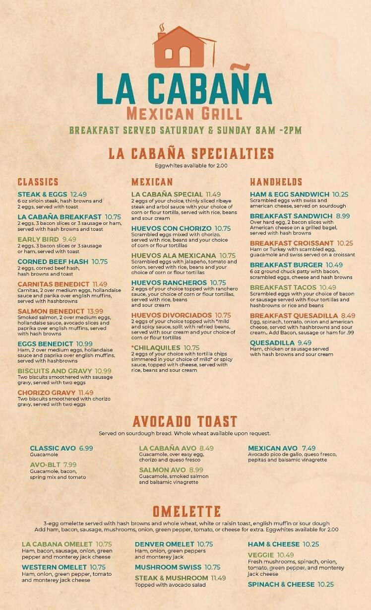 La Cabana - Hubertus, WI menu_pic