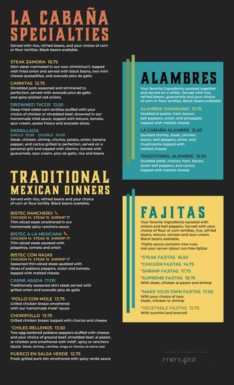 La Cabana - Hubertus, WI menu_pic