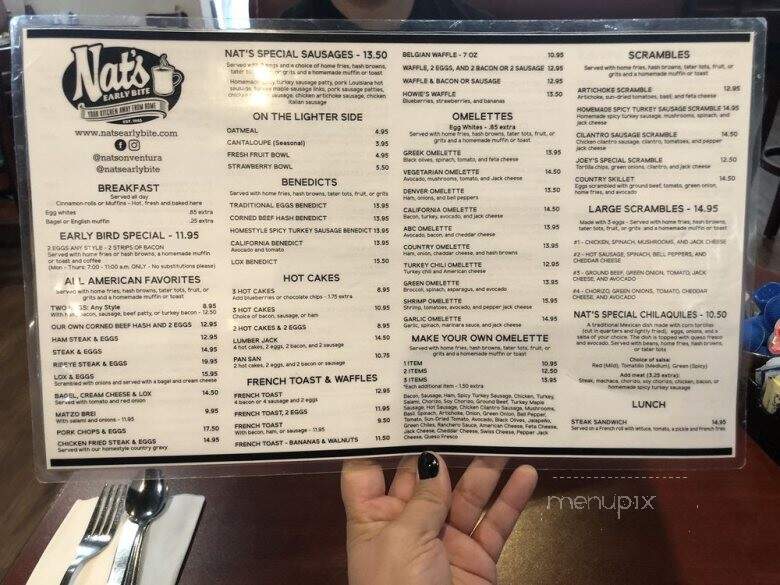 Nat's On Ventura - Los Angeles, CA menu_pic