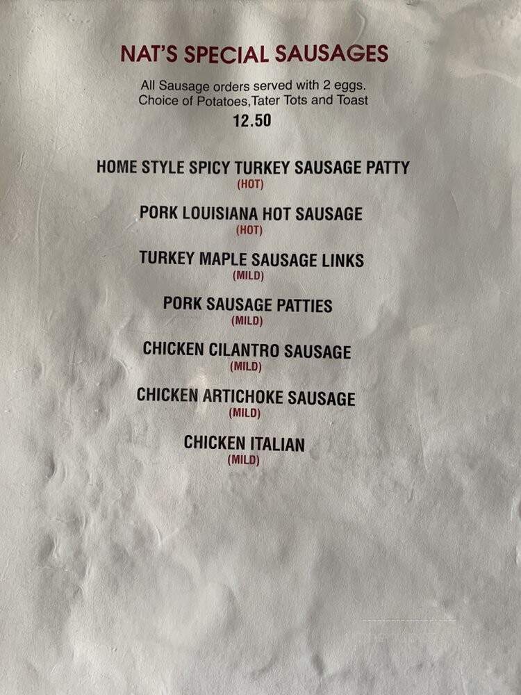 Nat's On Ventura - Los Angeles, CA menu_pic
