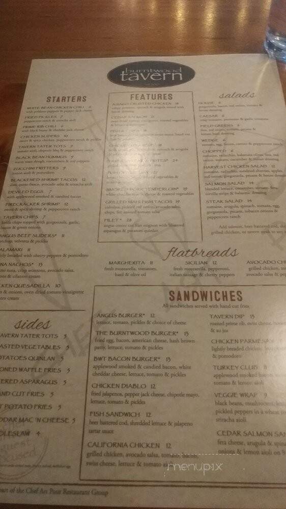 Burntwood Tavern - Canton, OH menu_pic