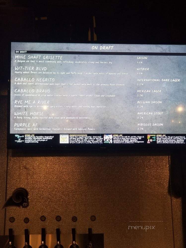 Angry Horse Brewing - Montebello, CA menu_pic