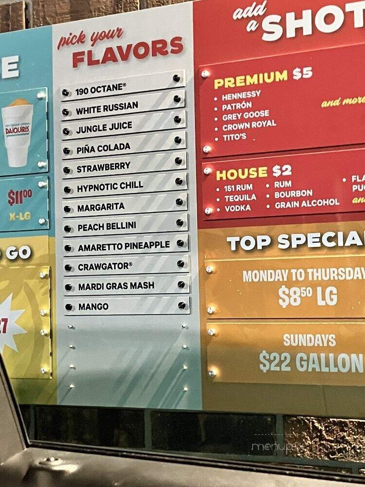 New Orleans Original Daiquiris - Covington, LA menu_pic