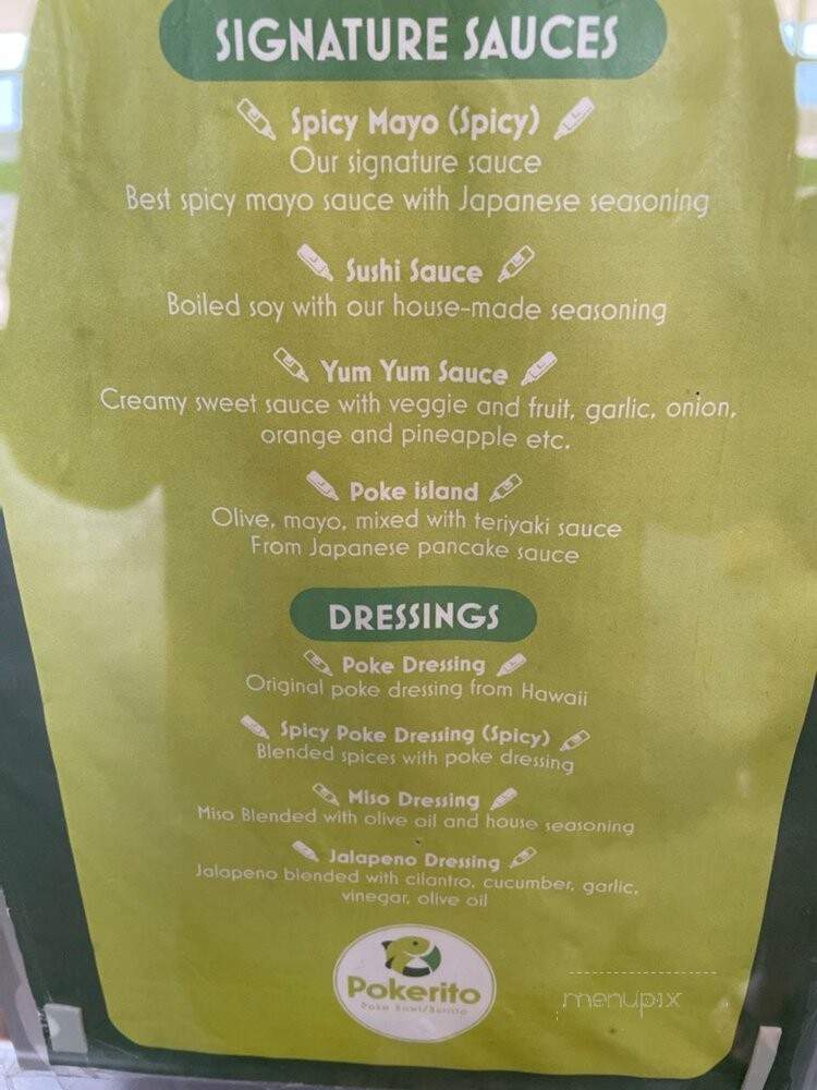 Pokerito - Visalia, CA menu_pic