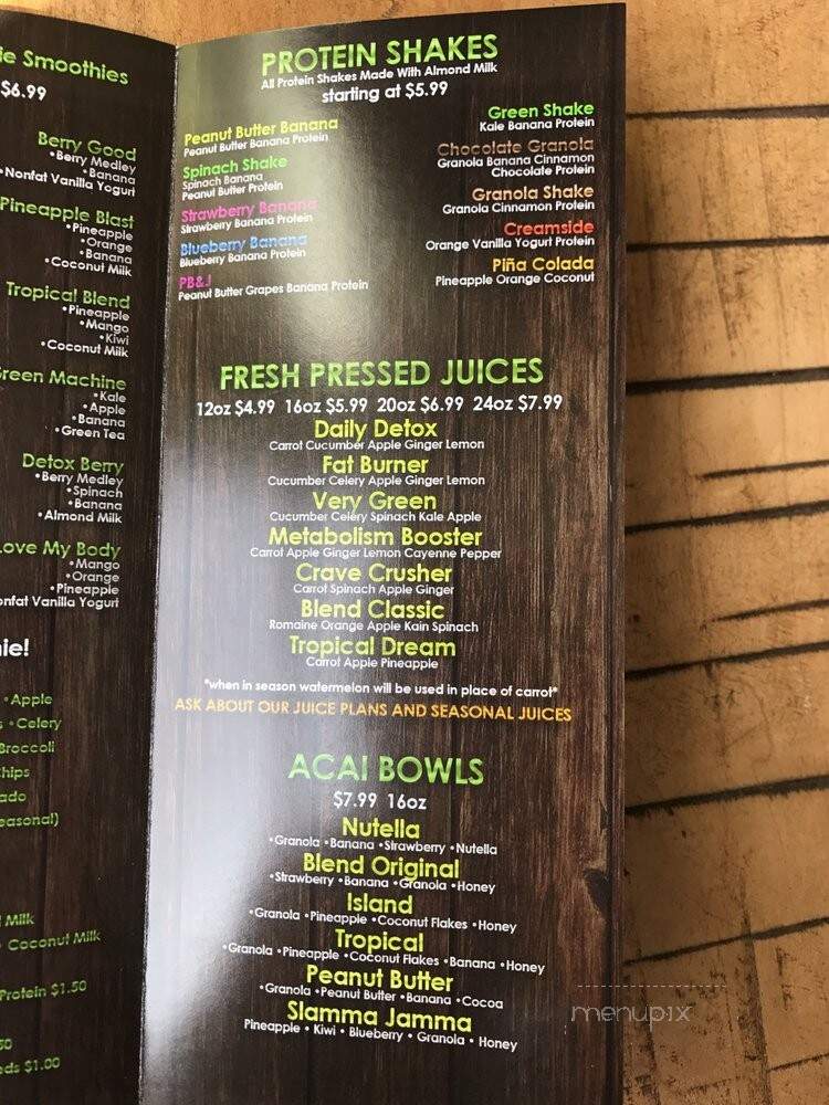 Blend Smoothie and Salad Bar- Middletown - Middletown, NY menu_pic
