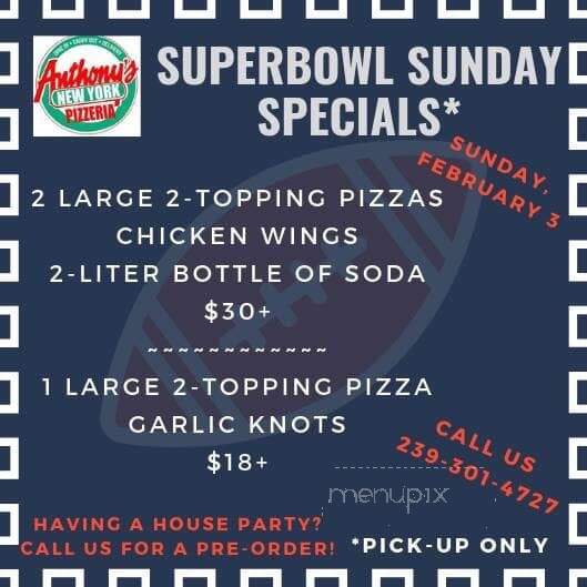 Anthony's NY Pizza - Bonita Springs, FL menu_pic