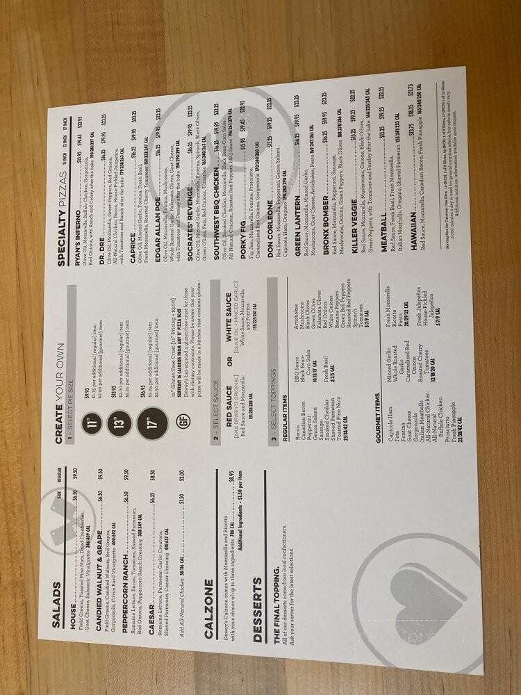 Dewey's Pizza - O'Fallon, IL menu_pic