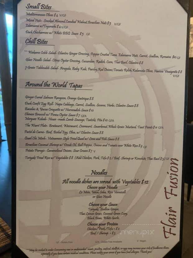 Flair Restaurant & Wine Bar - Chapel Hill, NC menu_pic
