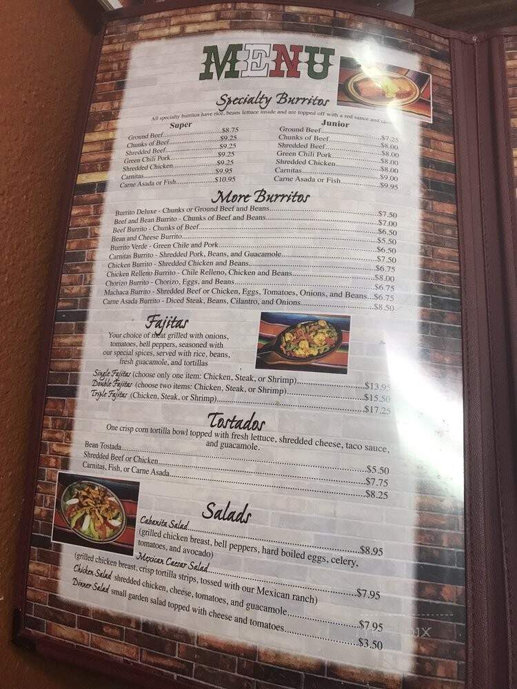 La Cabanita Mex - Bellevue, ID menu_pic